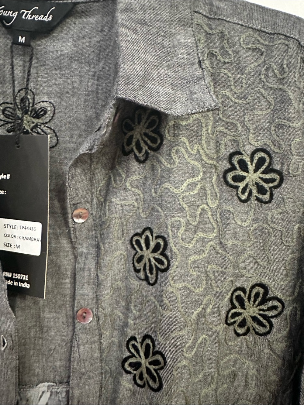NWT Young Threads Patchwork Embroidered Tunic Shirt Dress MSRP 88 - Picture 6 of 11
